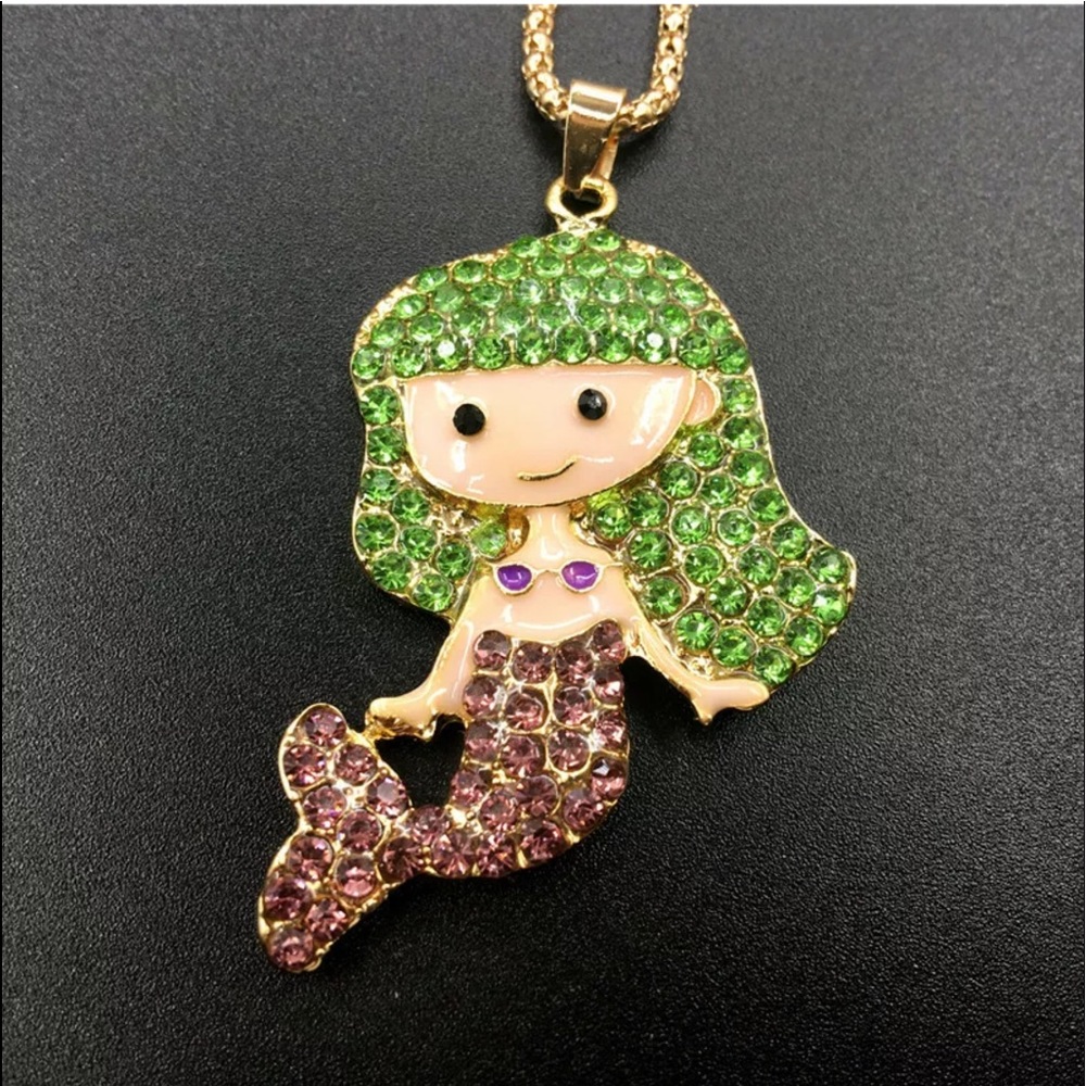 Crystal Cute Little Mermaid Ariel Necklace
